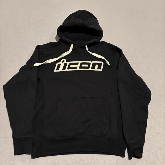 ICON Other - Icon Motorsports Pullover Hoodie Size Medium Embroidered‎ Logo Biker Y2K Grunge